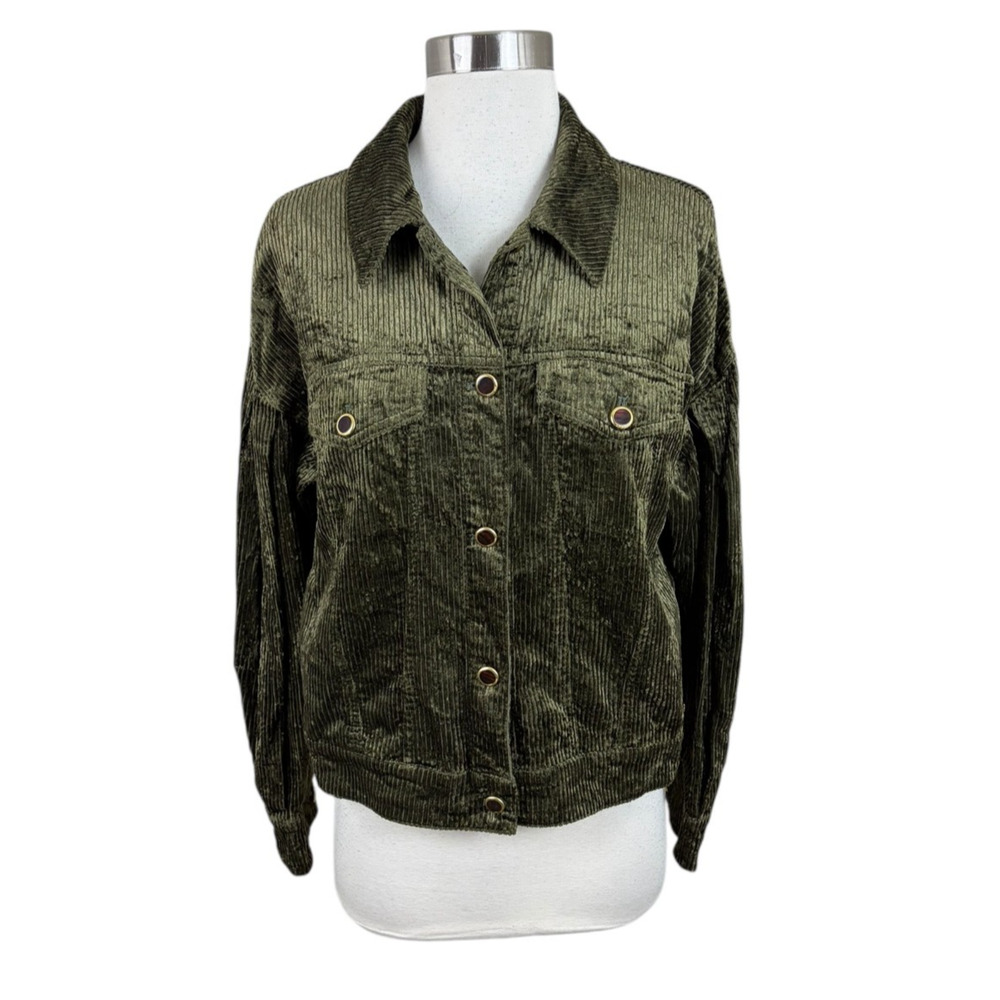 Scotch And Soda Olive Green Washed Corduroy Jacket Size Small Pockets